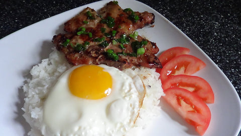 Grilled Pork, egg & Steamed rice
