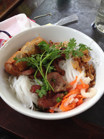 Vermicelli noddles with BBQ meat